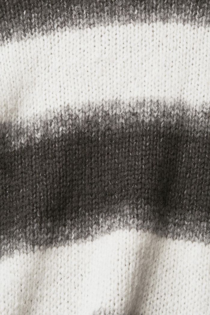 Gestreifter Pullover aus Wollmix, BLACK, detail image number 5