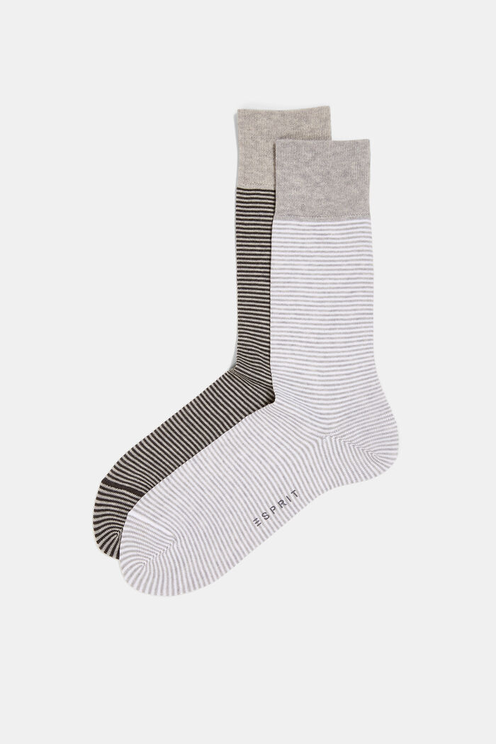 2er-Pack Ringel-Socken aus Baumwoll-Mix, GREY, detail image number 2