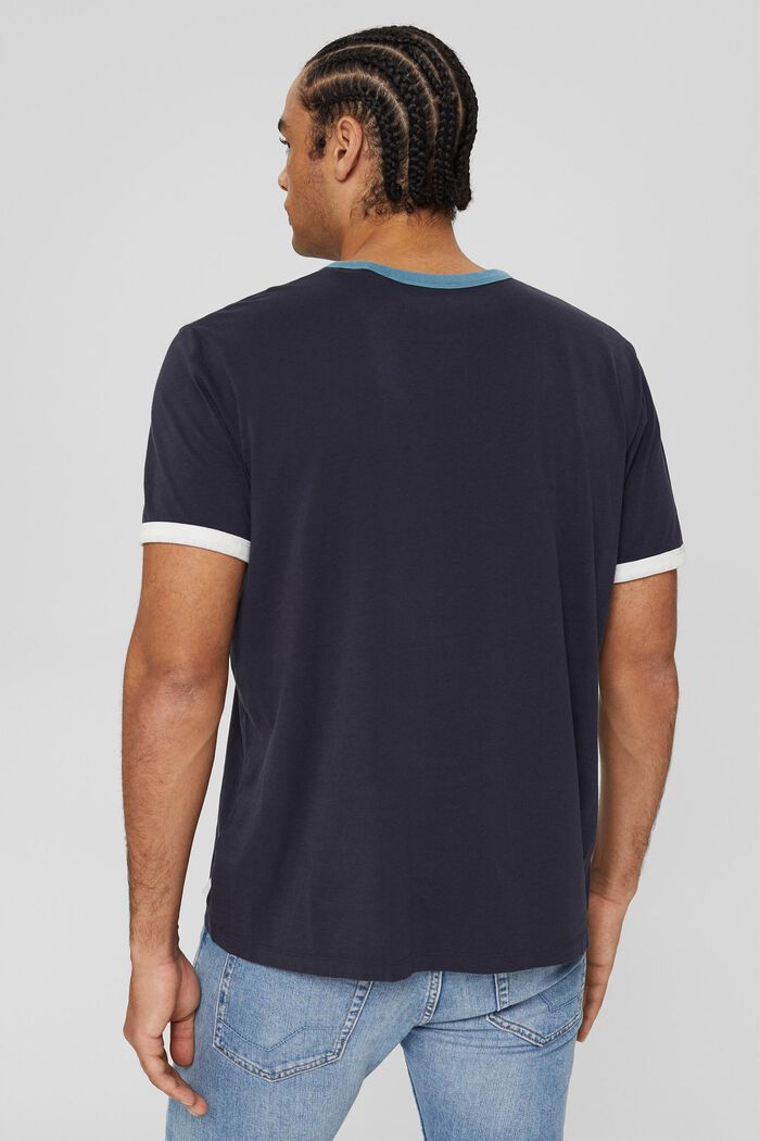 Jersey-T-Shirt mit Stickerei, Bio-Baumwolle, NAVY, detail image number 3