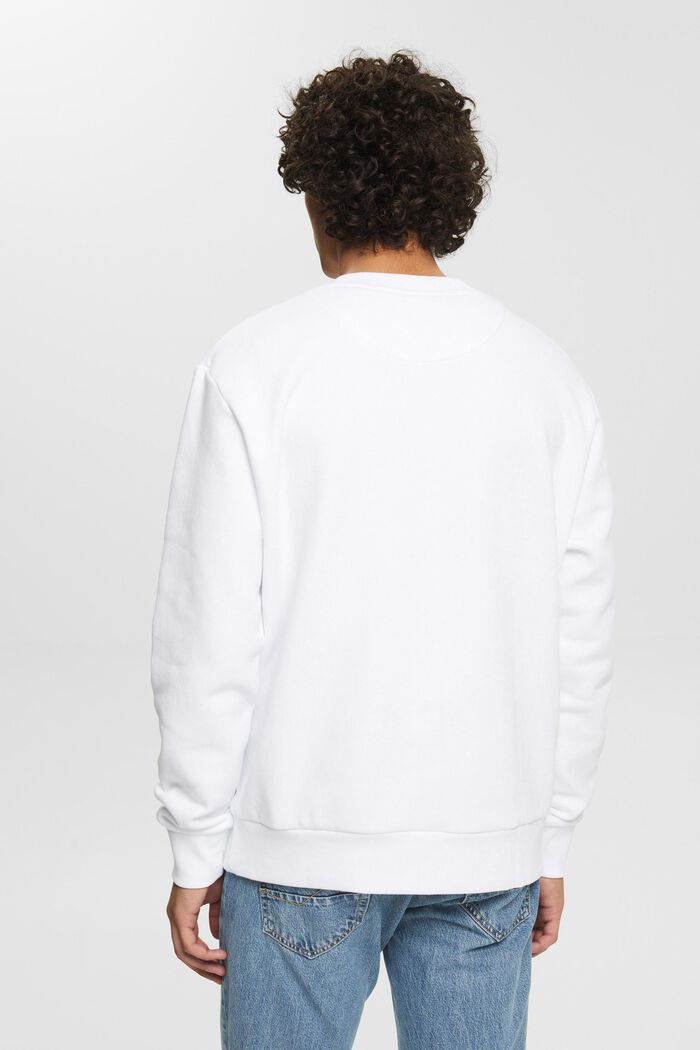 Recycelt: unifarbenes Sweatshirt, WHITE, detail image number 3