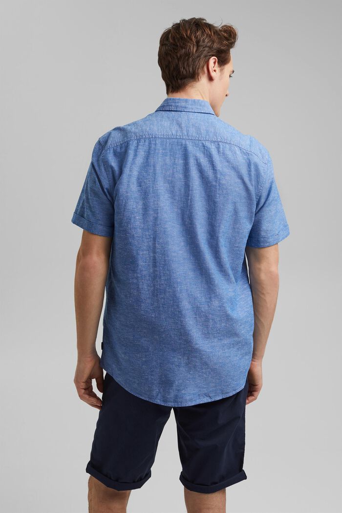 Leinen/Organic Cotton: Kurzarm-Hemd, LIGHT BLUE, detail image number 3