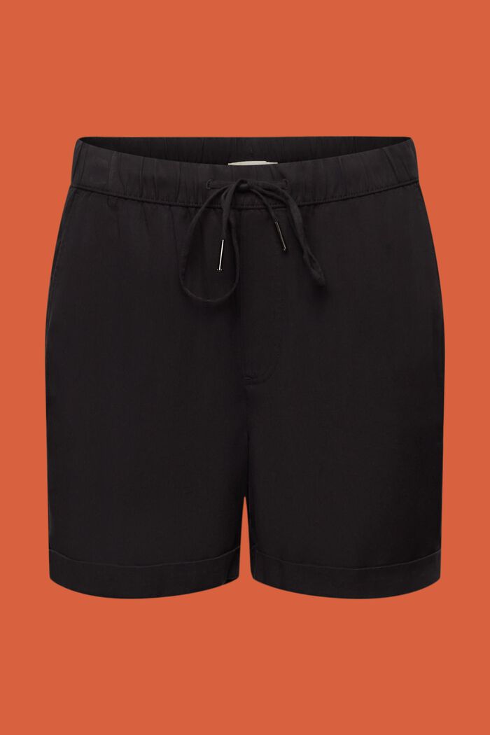 Shorts aus TENCEL™ mit Bindegürtel, BLACK, detail image number 7