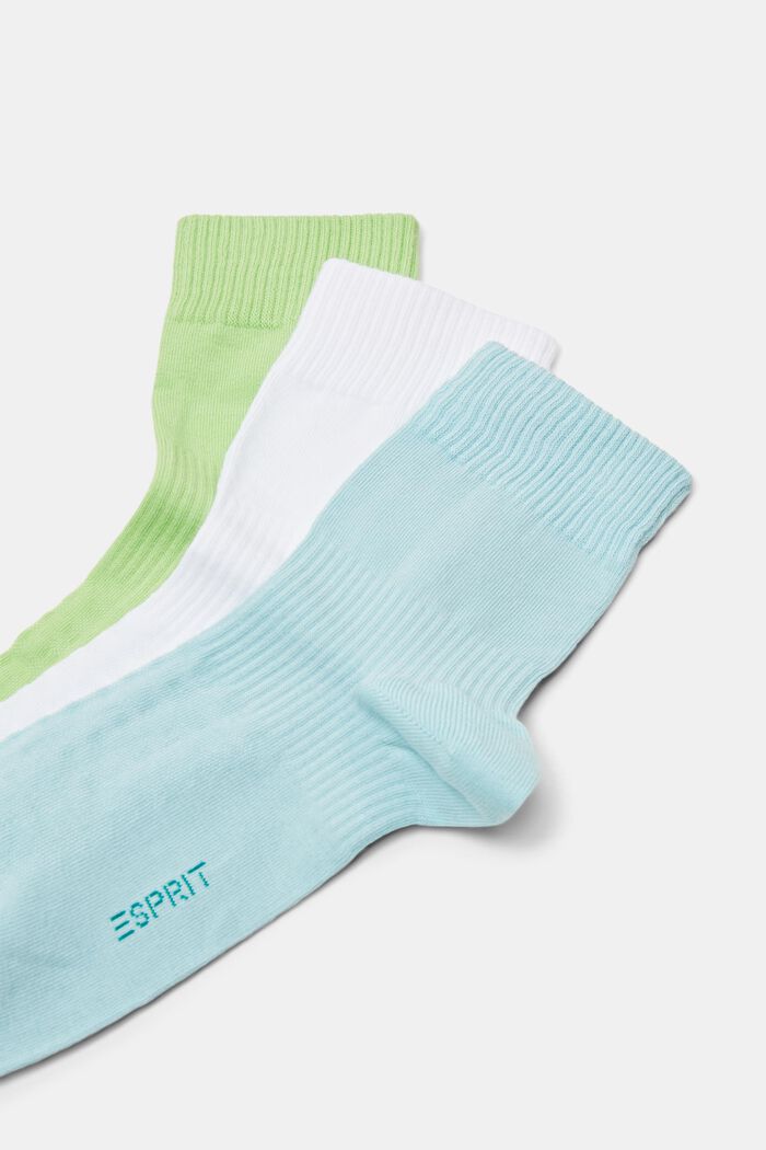 3er-Pack Gerippte Socken aus Bio-Baumwolle mit mittelhohem Schaft, BLUE/GREEN, detail image number 2