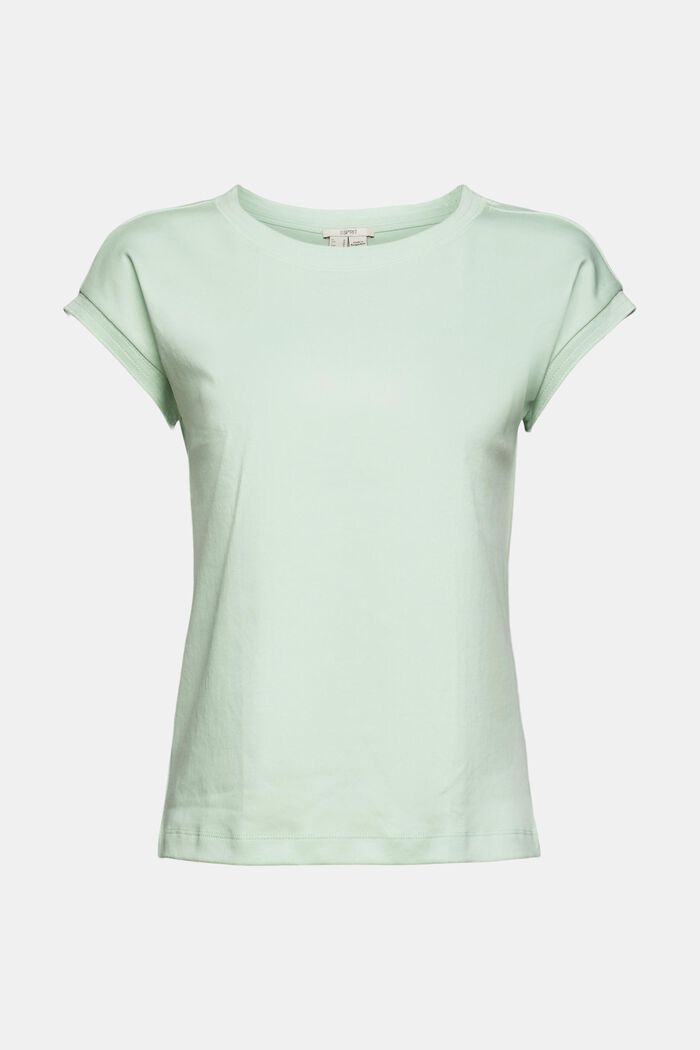 Unifarbenes Jersey-T-Shirt, PASTEL GREEN, detail image number 7