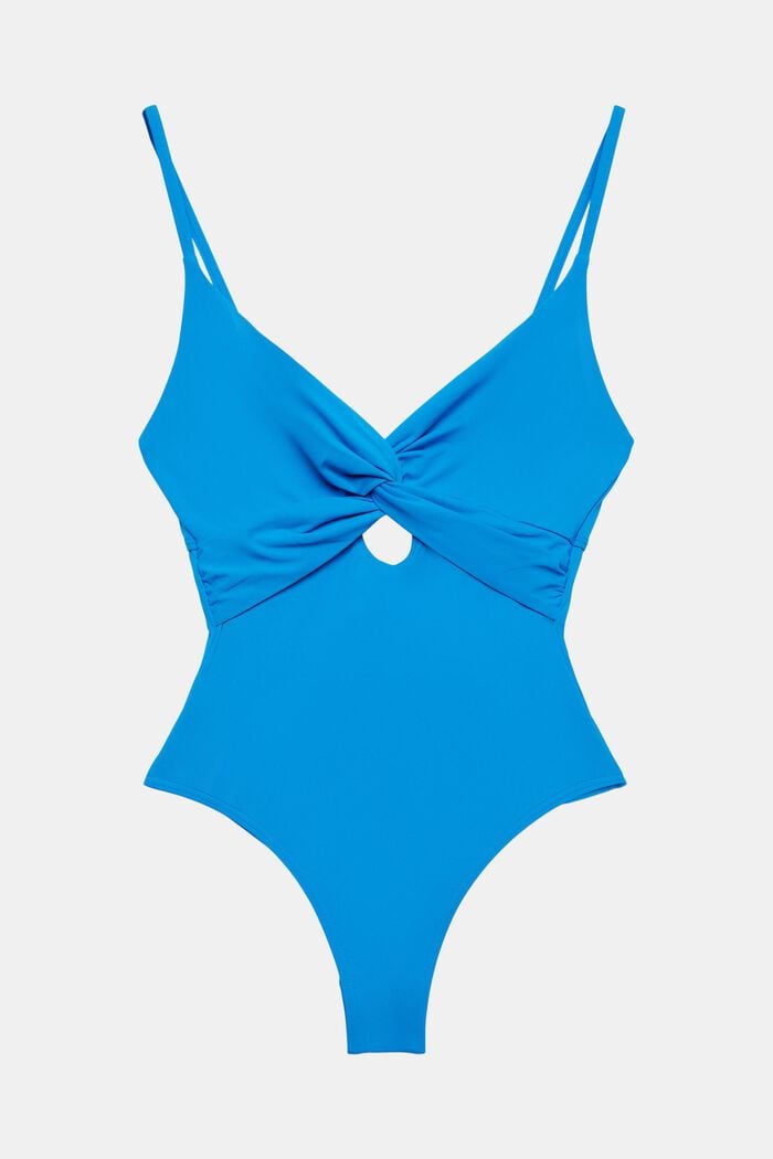 Recycelt: Badeanzug mit Knotendetail, BLUE, detail image number 4