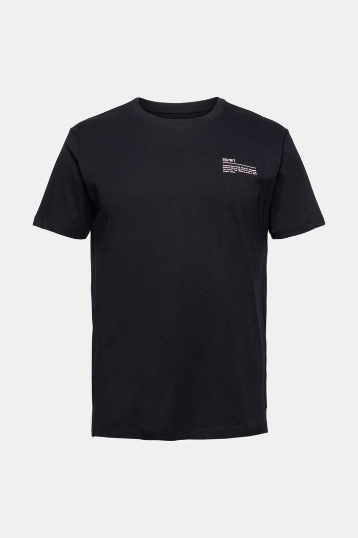 Jersey-T-Shirt mit Print, 100% Bio-Baumwolle, BLACK, overview