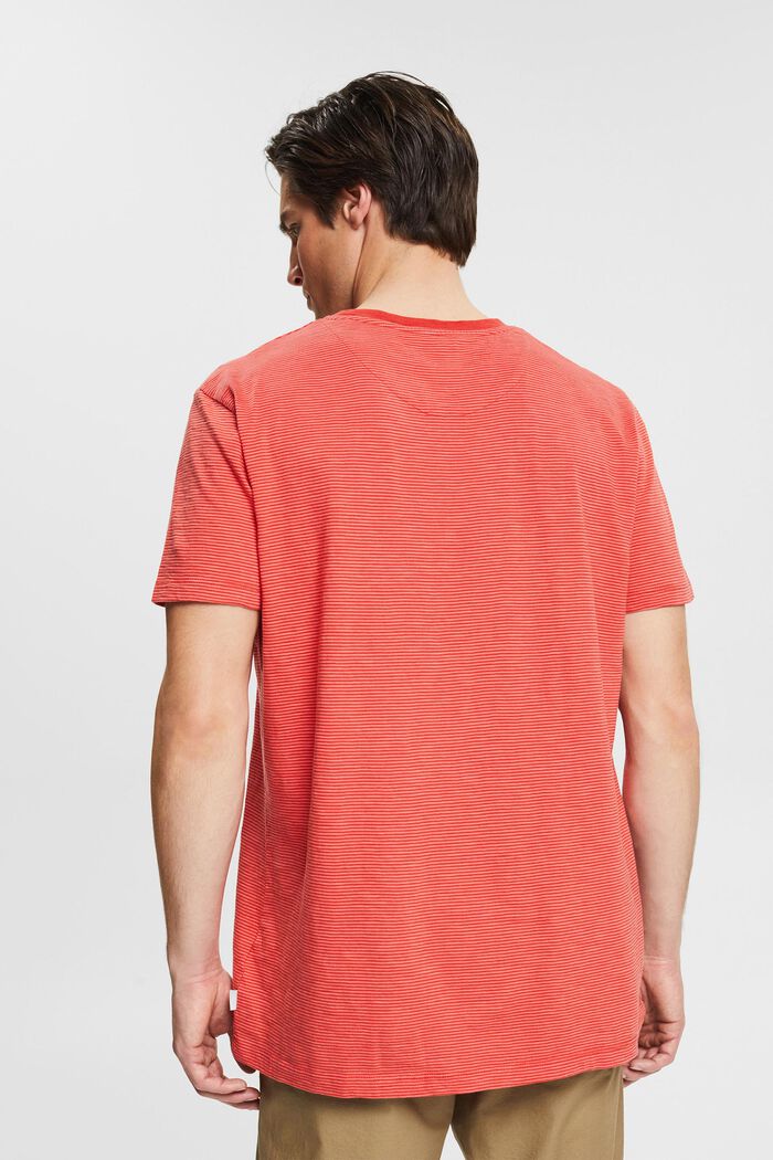 Jersey-T-Shirt mit Streifenmuster, RED ORANGE, detail image number 3