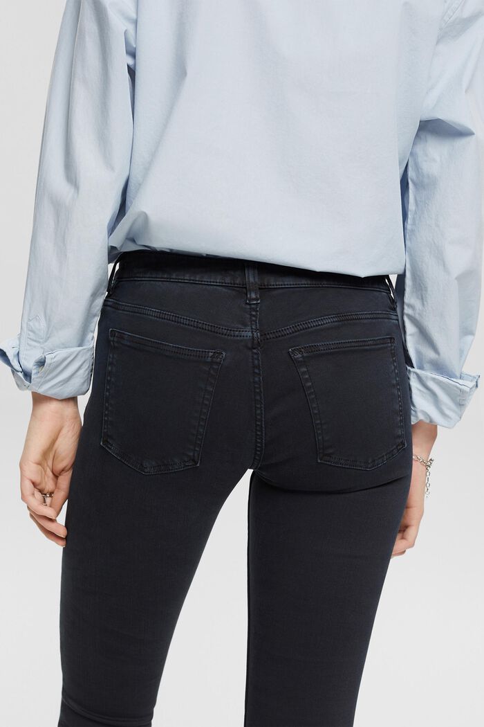 Skinny Jeans mit mittelhohem Bund, BLACK, detail image number 2