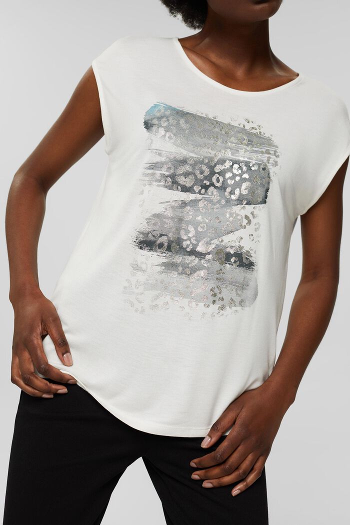 T-Shirt mit Print, LENZING™ ECOVERO™, OFF WHITE, detail image number 2