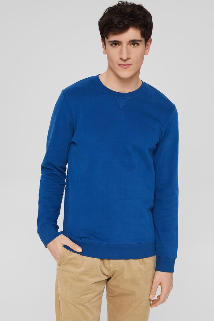 Sweatshirt aus Baumwolle, BRIGHT BLUE, detail image number 0