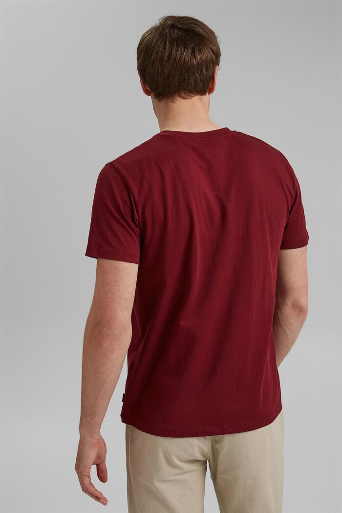 Jersey-T-Shirt mit Print, 100% Bio-Baumwolle, GARNET RED, detail image number 3