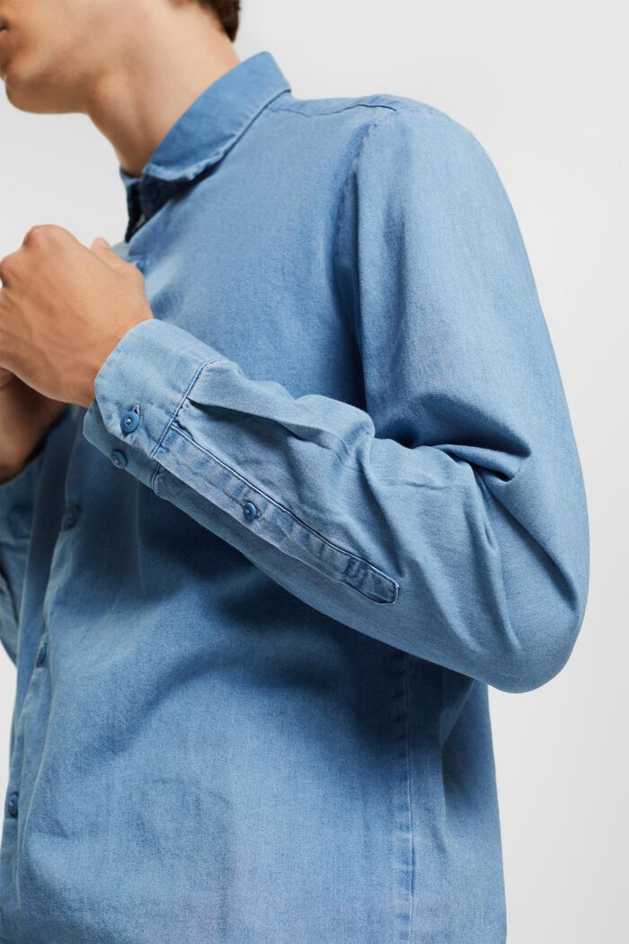 Denim-Shirt, BLUE BLEACHED, detail image number 6