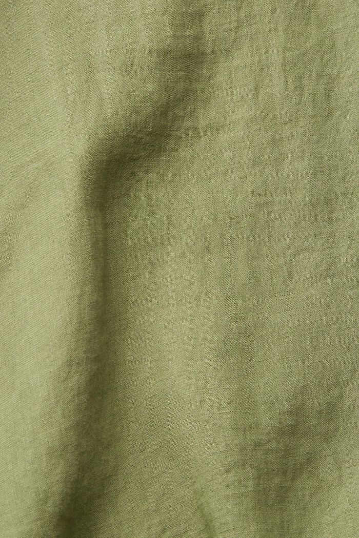 Bluse mit Knopf-Details aus 100% Leinen, LIGHT KHAKI, detail image number 4