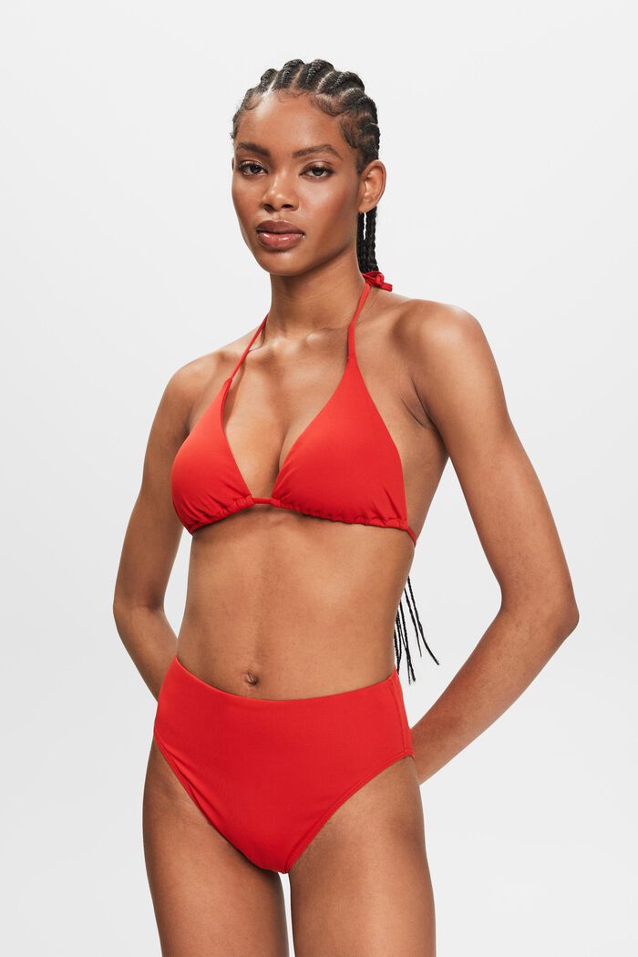 Wattiertes Triangel-Bikinitop, DARK RED, detail image number 0