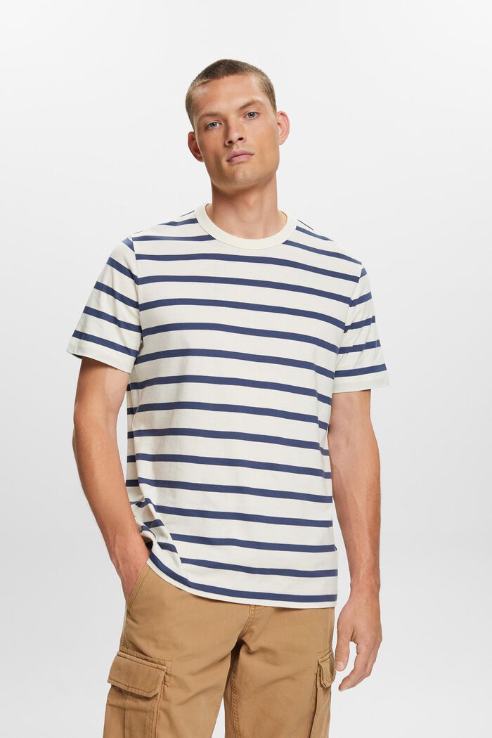 Gestreiftes Jersey-T-Shirt, 100 % Baumwolle, ICE, detail image number 0