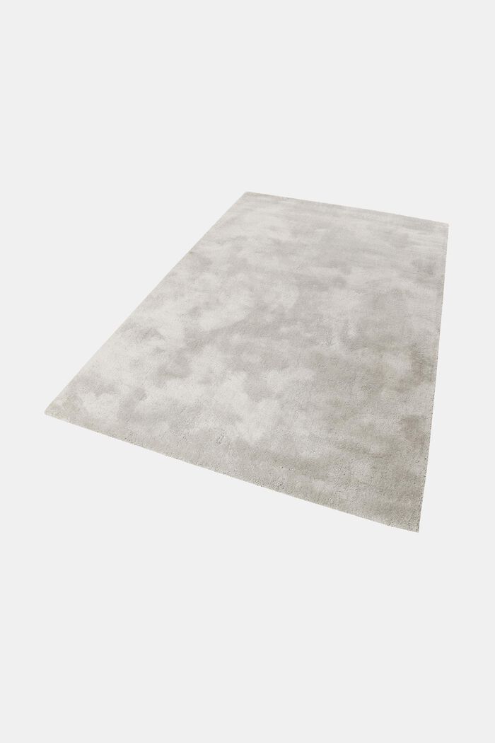 Hochflor-Teppich im unifarbenen Design, PEBBLE GREY, detail image number 2