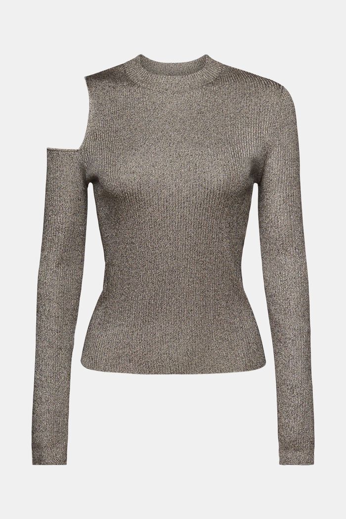 Sweatshirt mit Cut-out-Schulter, GUNMETAL, detail image number 6
