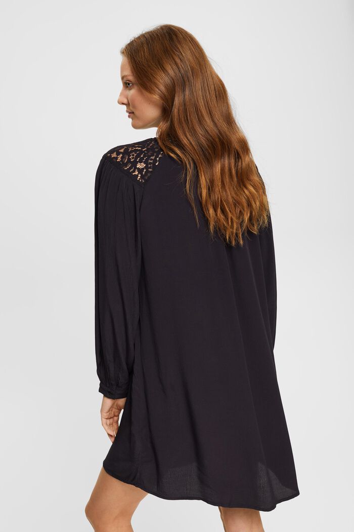 Kleid mit Spitzendetails, BLACK, detail image number 3