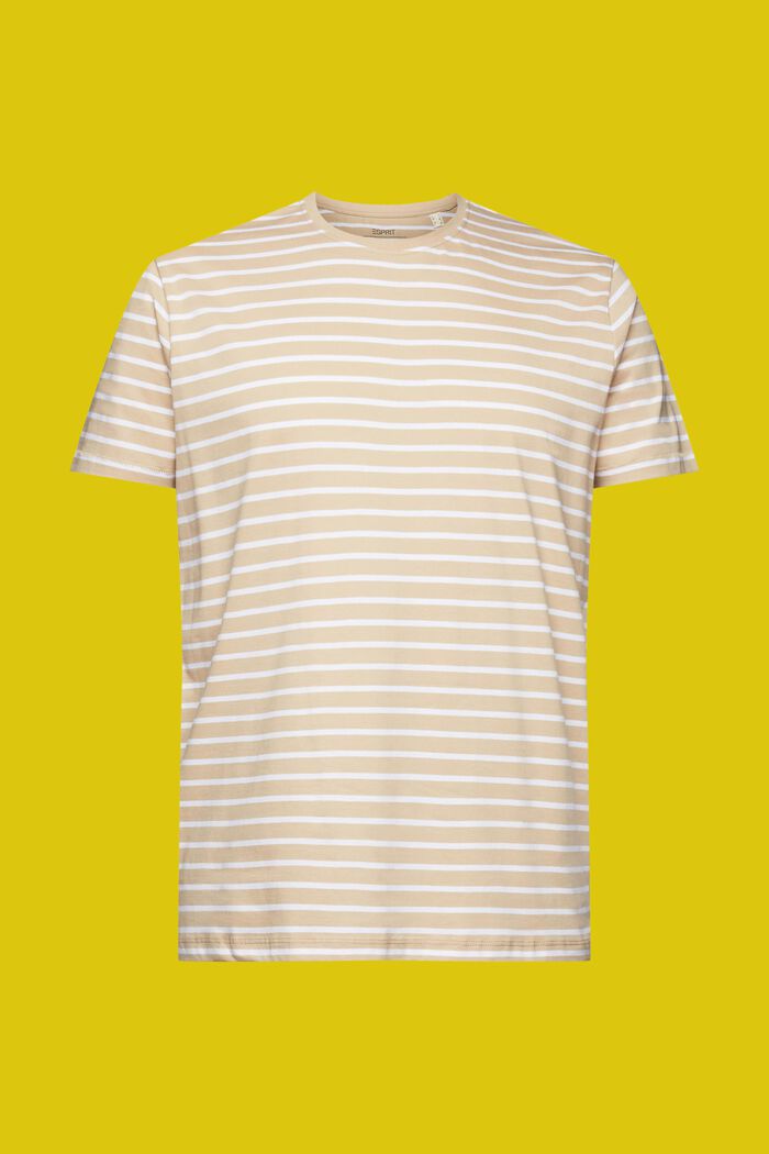 Gestreiftes Jersey T-Shirt, 100 % Baumwolle, SAND, detail image number 6