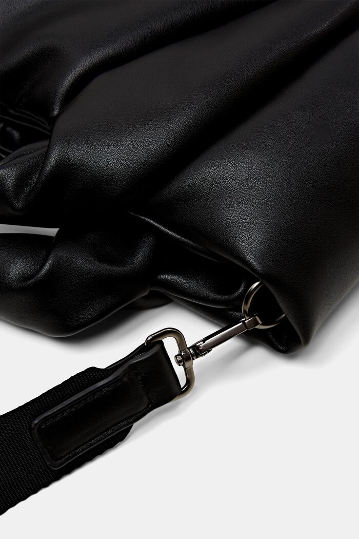 Gesteppte Tote Bag in Lederoptik, BLACK, detail image number 1