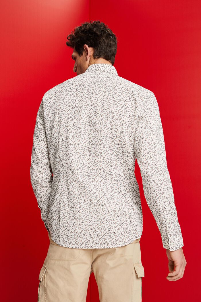 Slim-Fit-Hemd aus Baumwolle mit Muster, OFF WHITE, detail image number 3