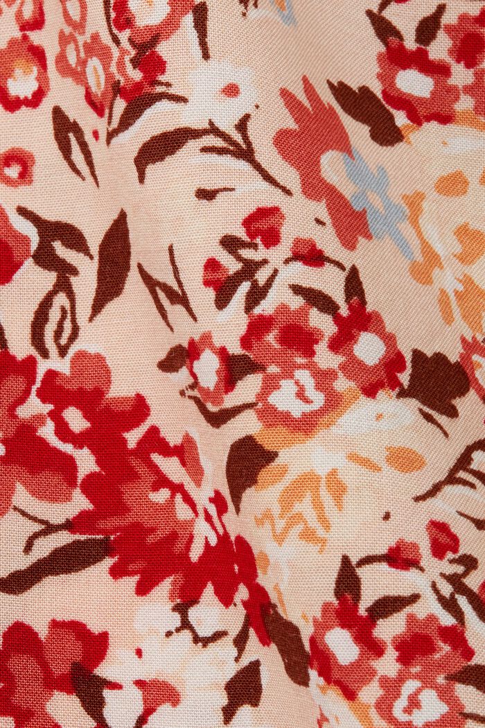 Florale Bluse mit Schlitz am Ausschnitt, LIGHT PINK, detail image number 5