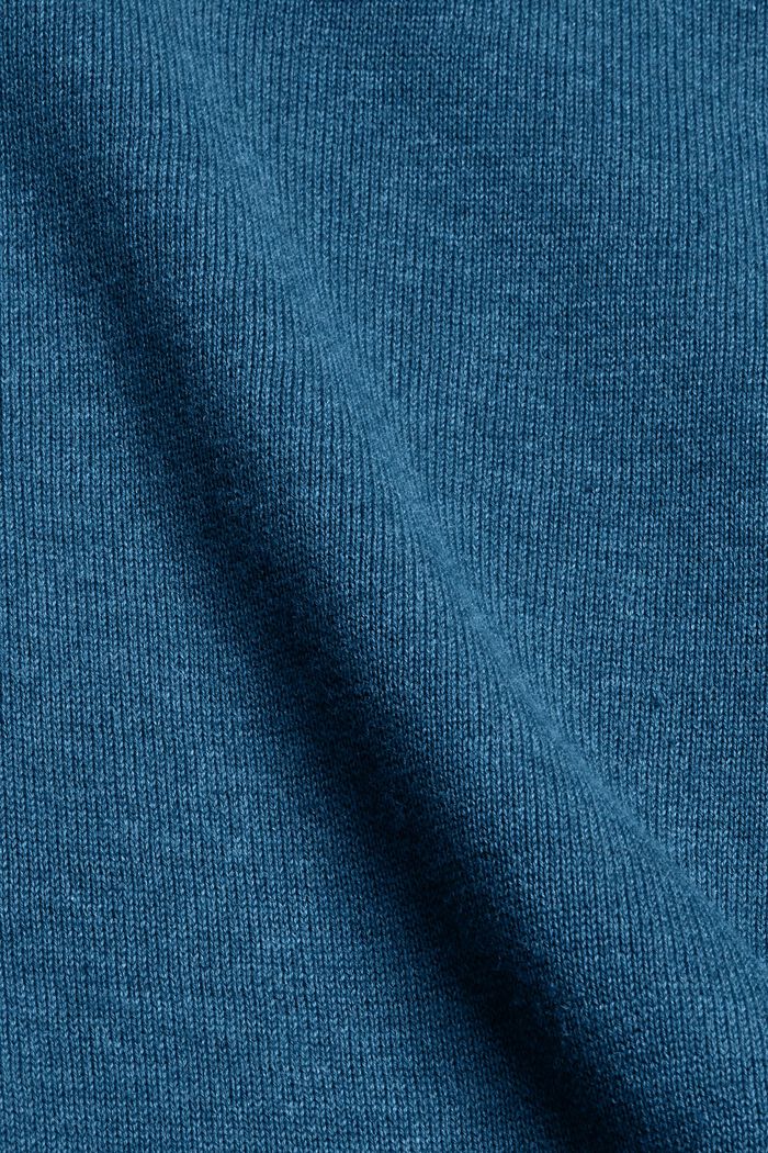 Rundhals-Pullover aus Pima-Baumwolle, PETROL BLUE, detail image number 4