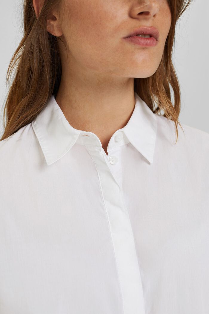 Long-Bluse aus 100% Organic Cotton, WHITE, detail image number 2