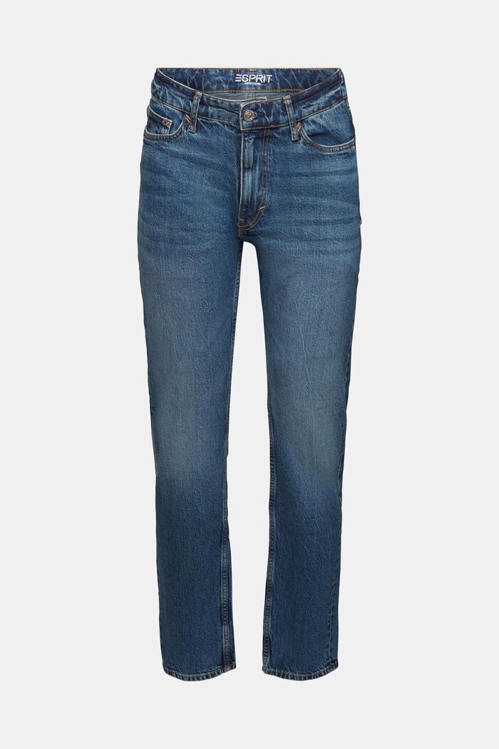Gerade Jeans mit mittelhohem Bund, BLUE LIGHT WASHED, detail image number 7
