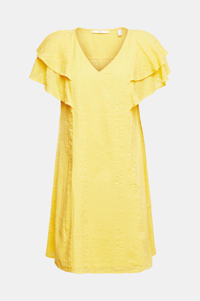 Kleid aus strukturierter Baumwolle, YELLOW, detail image number 2
