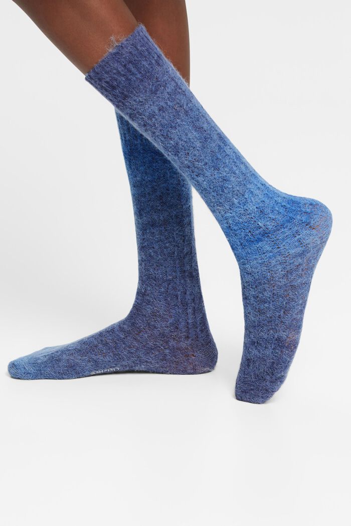 Boot-Socken aus Materialmix mit Wolle und Alpaka, BLUE, detail image number 2