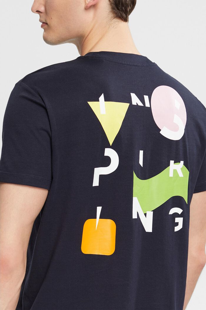 Jersey-T-Shirt mit Print, NAVY, detail image number 4