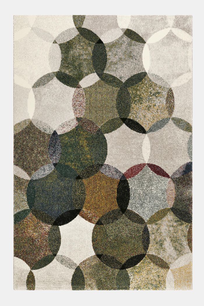 Kurzflor-Teppich mit symmetrischem Muster, OLIVE, detail image number 3