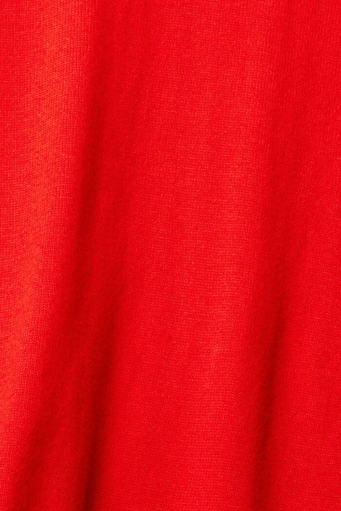 Basic V-Neck-Pullover,-Baumwoll-Mix, RED, detail image number 5