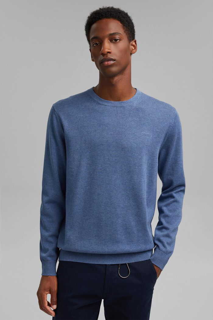 Pullover aus 100% Pima Organic Cotton, BLUE, detail image number 0