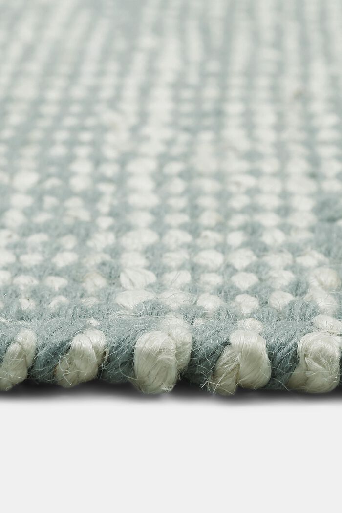 Handgewebter Teppich aus Woll-Mix, AQUA GREEN, detail image number 4