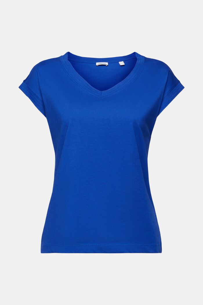 T-Shirt mit V-Ausschnitt, BRIGHT BLUE, detail image number 5