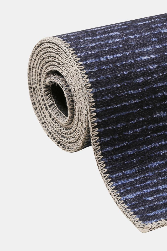 Kurzflor-Teppich mit upgecycelter Baumwolle, DARK BLUE, detail image number 3