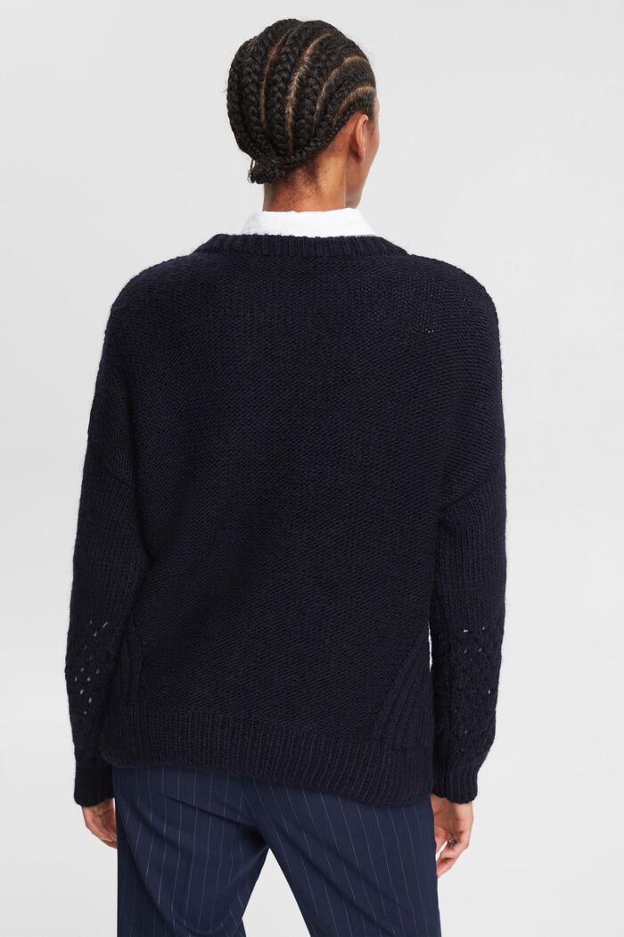 Pullover mit Zopf-Muster, NAVY, detail image number 3