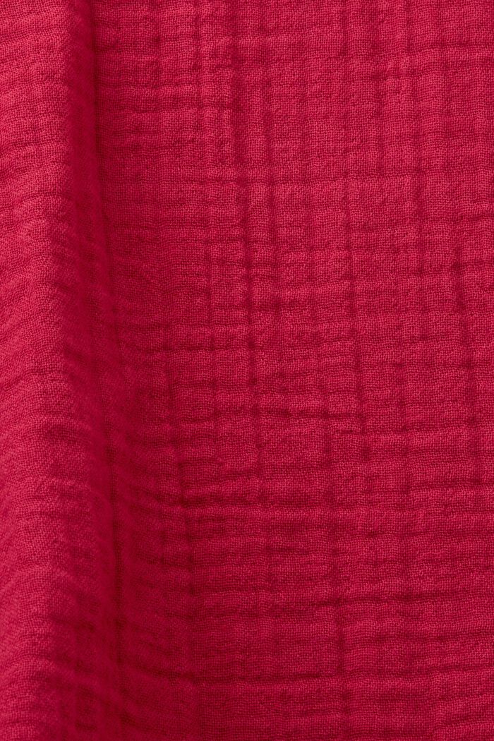 Bluse aus Baumwollgaze mit Rüschenbesatz, DARK PINK, detail image number 5
