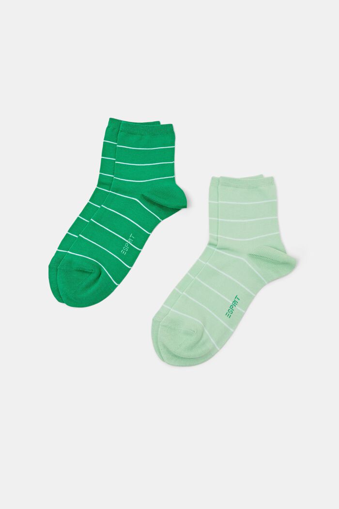 2er-Set Socken mit Streifenmuster, GREEN/MINT, detail image number 0