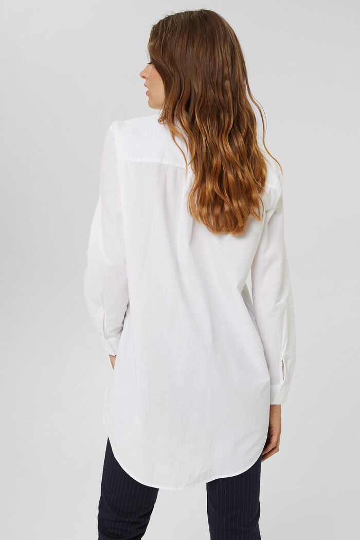 Long-Bluse aus 100% Organic Cotton, WHITE, detail image number 3