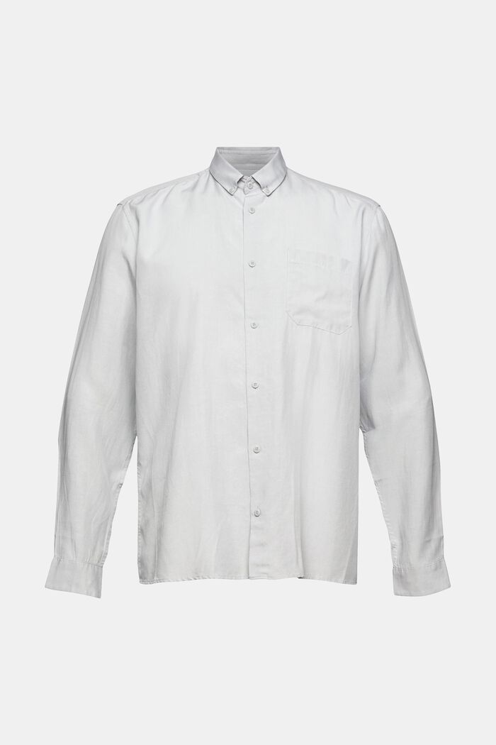 Mit Leinen: Button-Down-Hemd, LIGHT GREY, overview