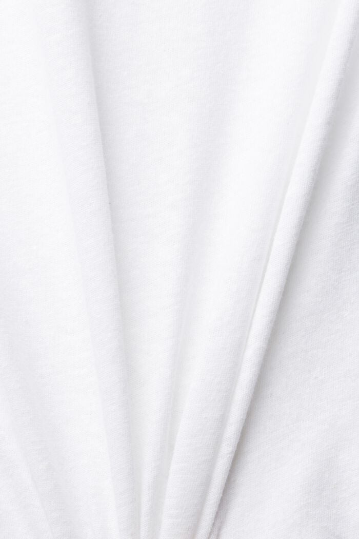 Mit Leinen: unifarbenes T-Shirt, WHITE, detail image number 4