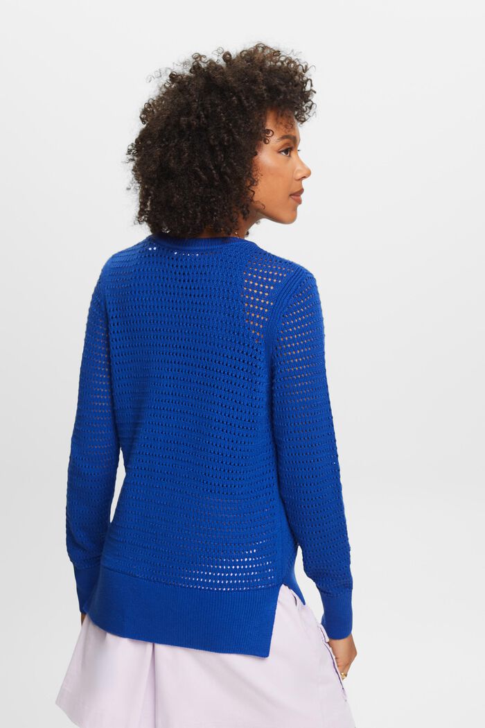 Mesh-Pullover, BRIGHT BLUE, detail image number 2