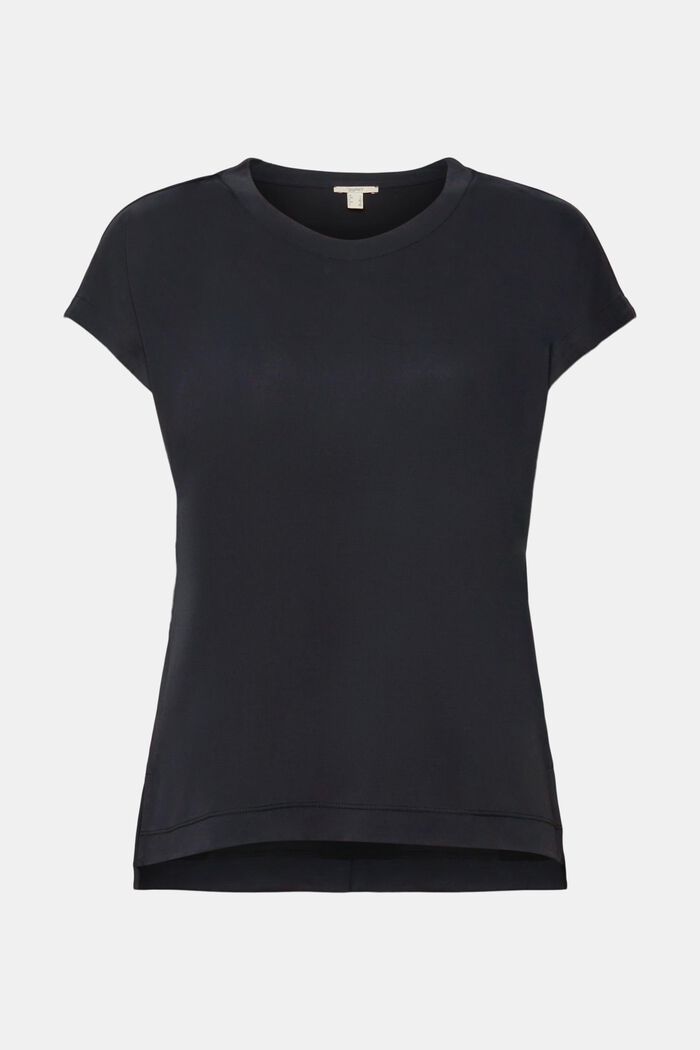 Unifarbenes T-Shirt, BLACK, detail image number 6