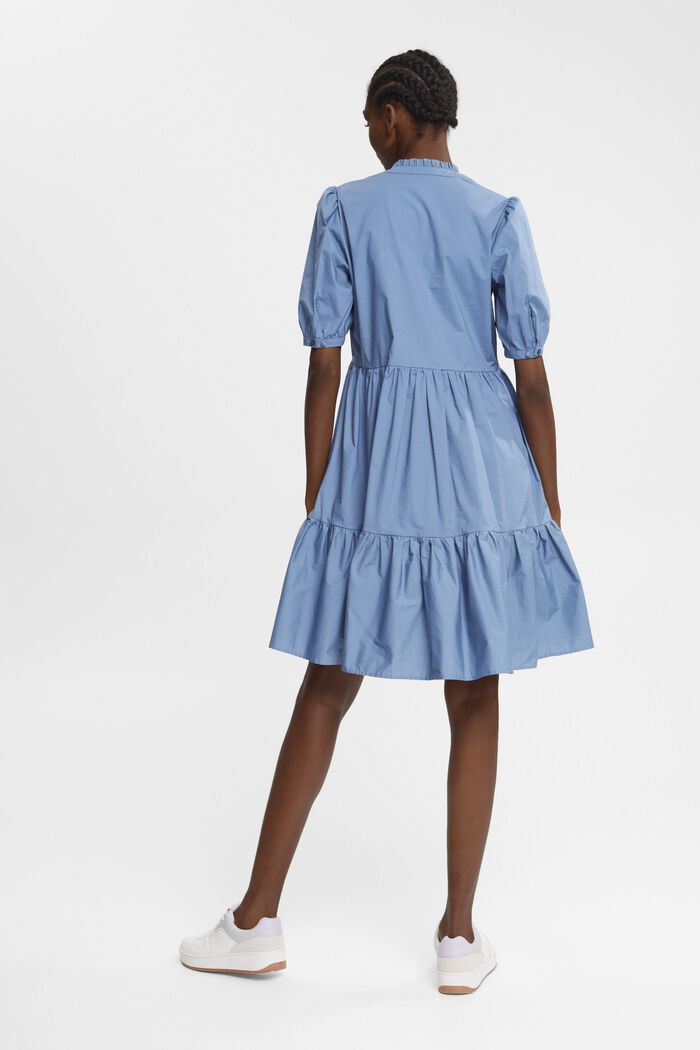 Volant-Kleid aus Baumwolle, GREY BLUE, detail image number 2