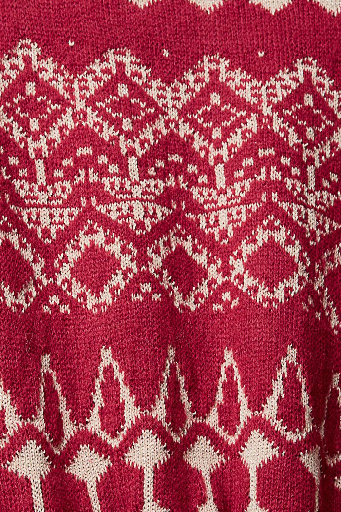 Jacquard-Pullover mit Glitzereffekt, CHERRY RED, detail image number 4