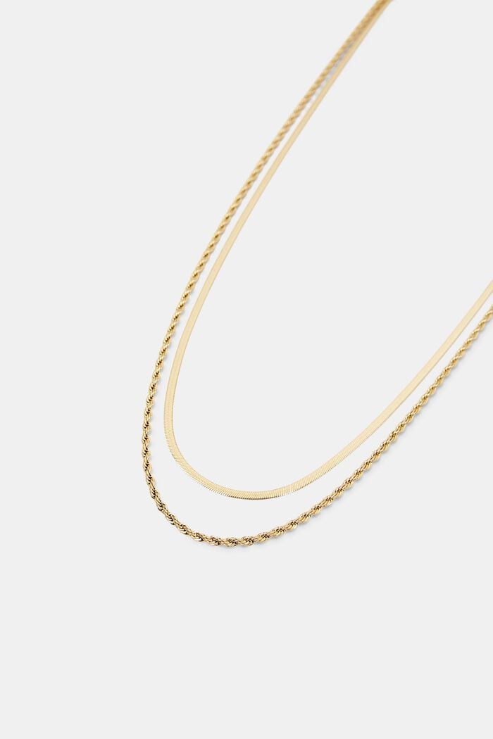 Mehrreihige Halskette aus Edelstahl, GOLD, detail image number 1
