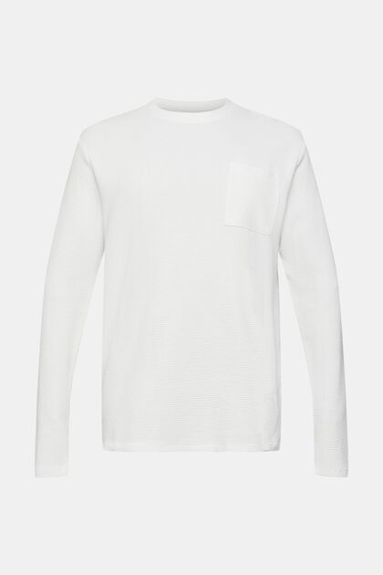 Texturiertes Longsleeve, OFF WHITE, overview